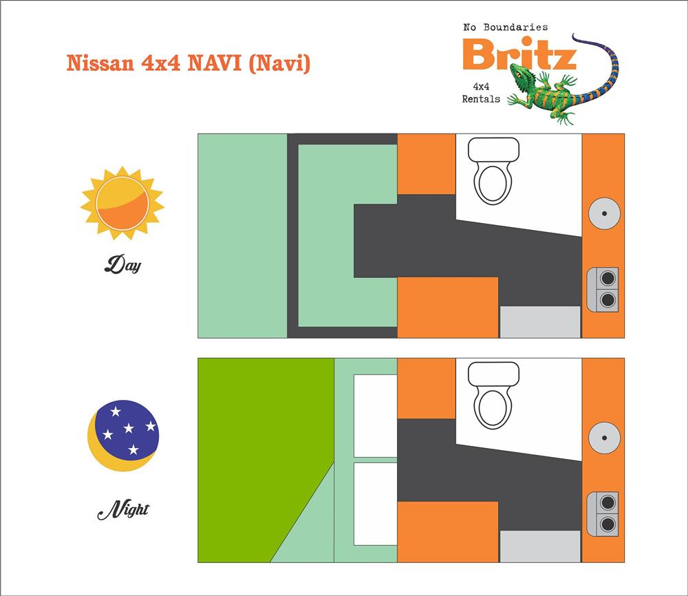 NISSAN 4-WD NAVI (Britz Zuid-Afrika) - floor plan
