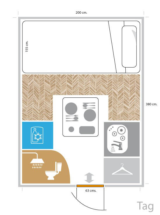 Patagonia 4-WD Double (Holiday Rent RV Zuid-Amerika) - floor plan day