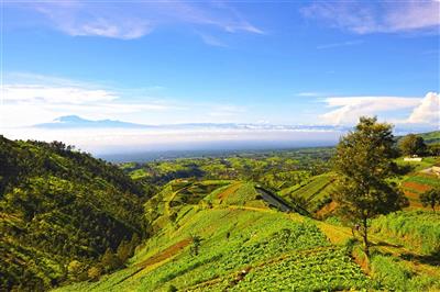 Uitzicht vanaf Mount Merapi